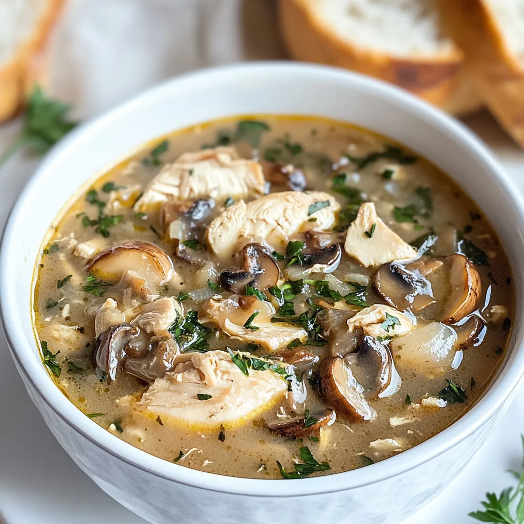 Comforting Rotisserie Chicken and Mushroom Soup