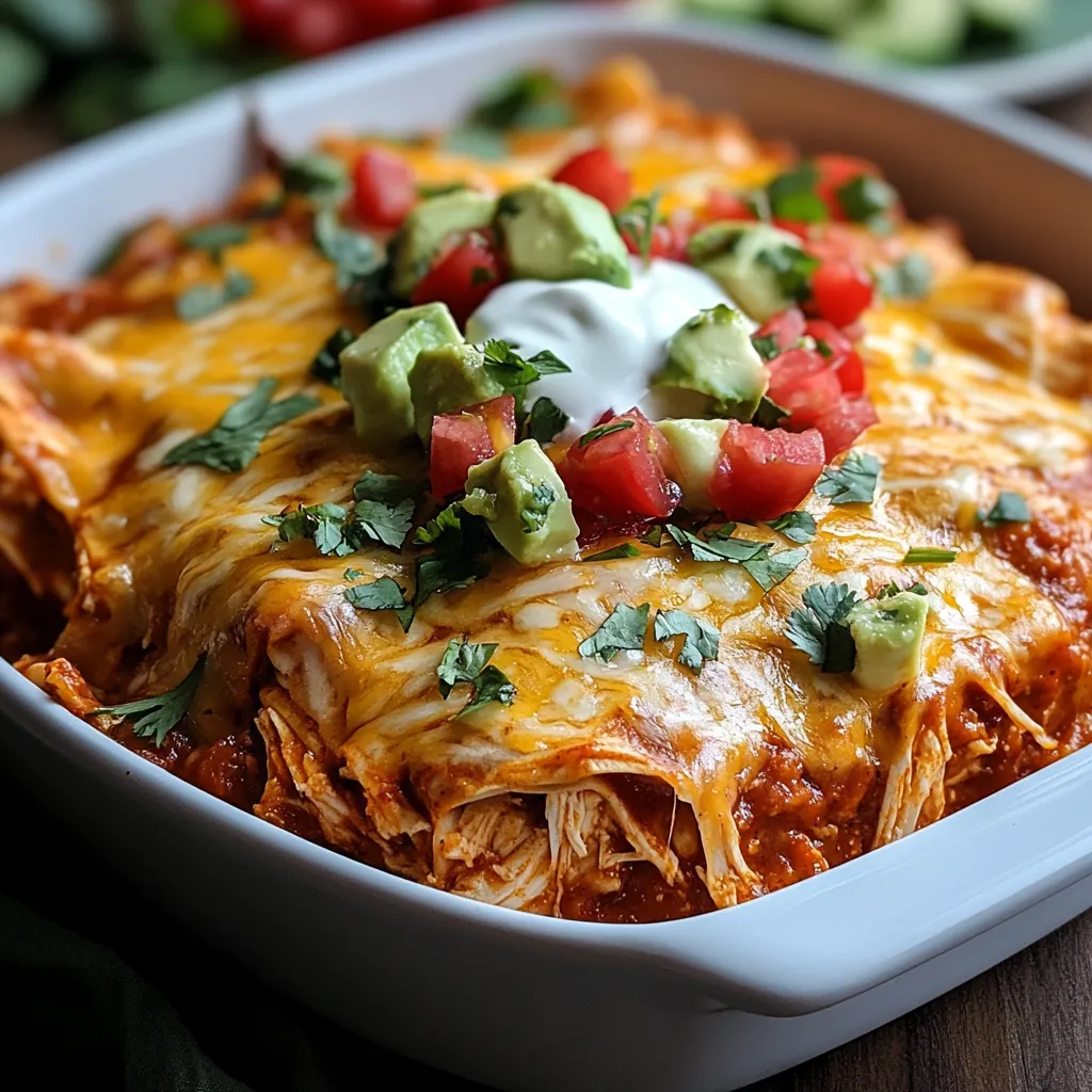 Shredded Chicken Enchilada Casserole