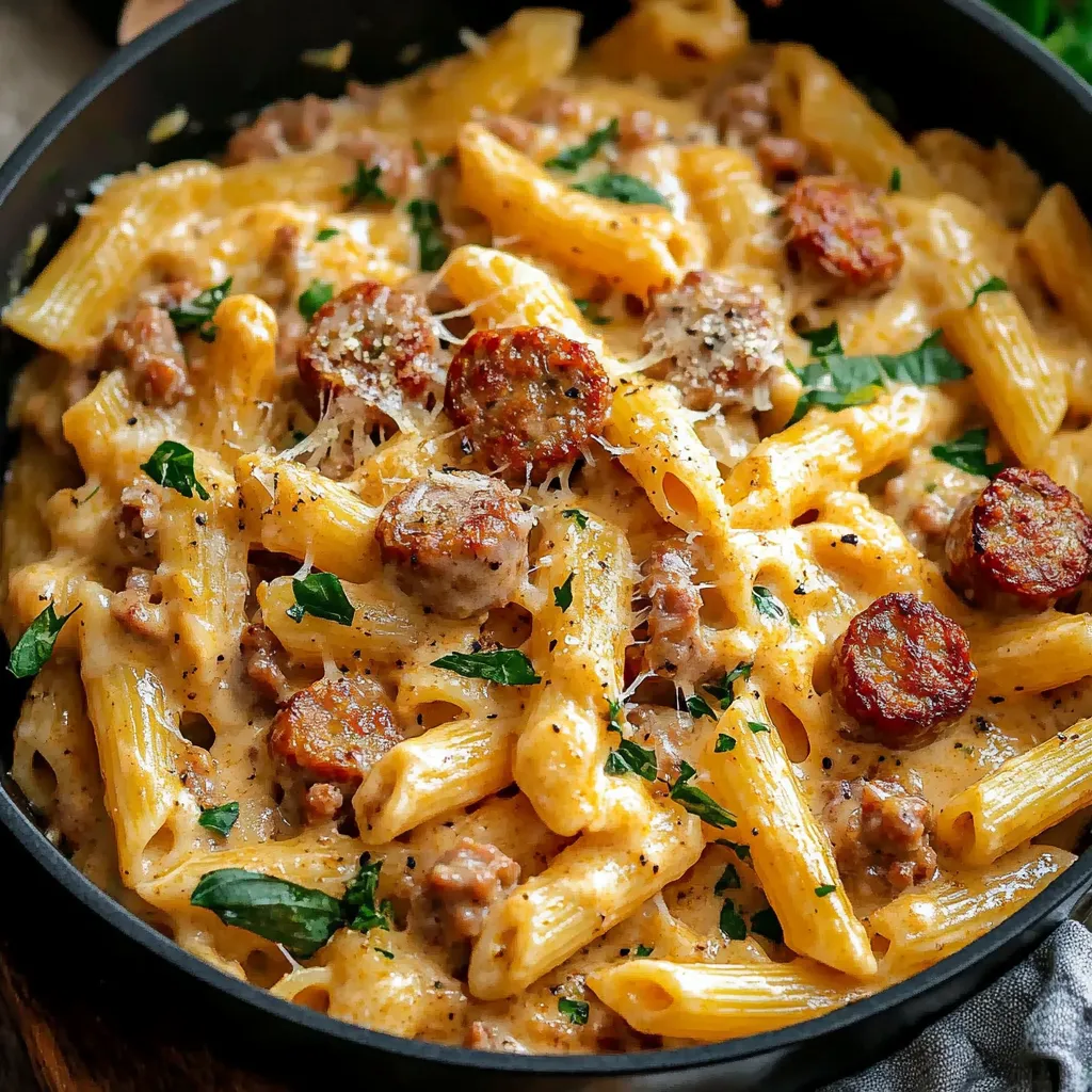 Error: Could not generate title for Easy One Pot Cajun Sausage Pasta Dinner