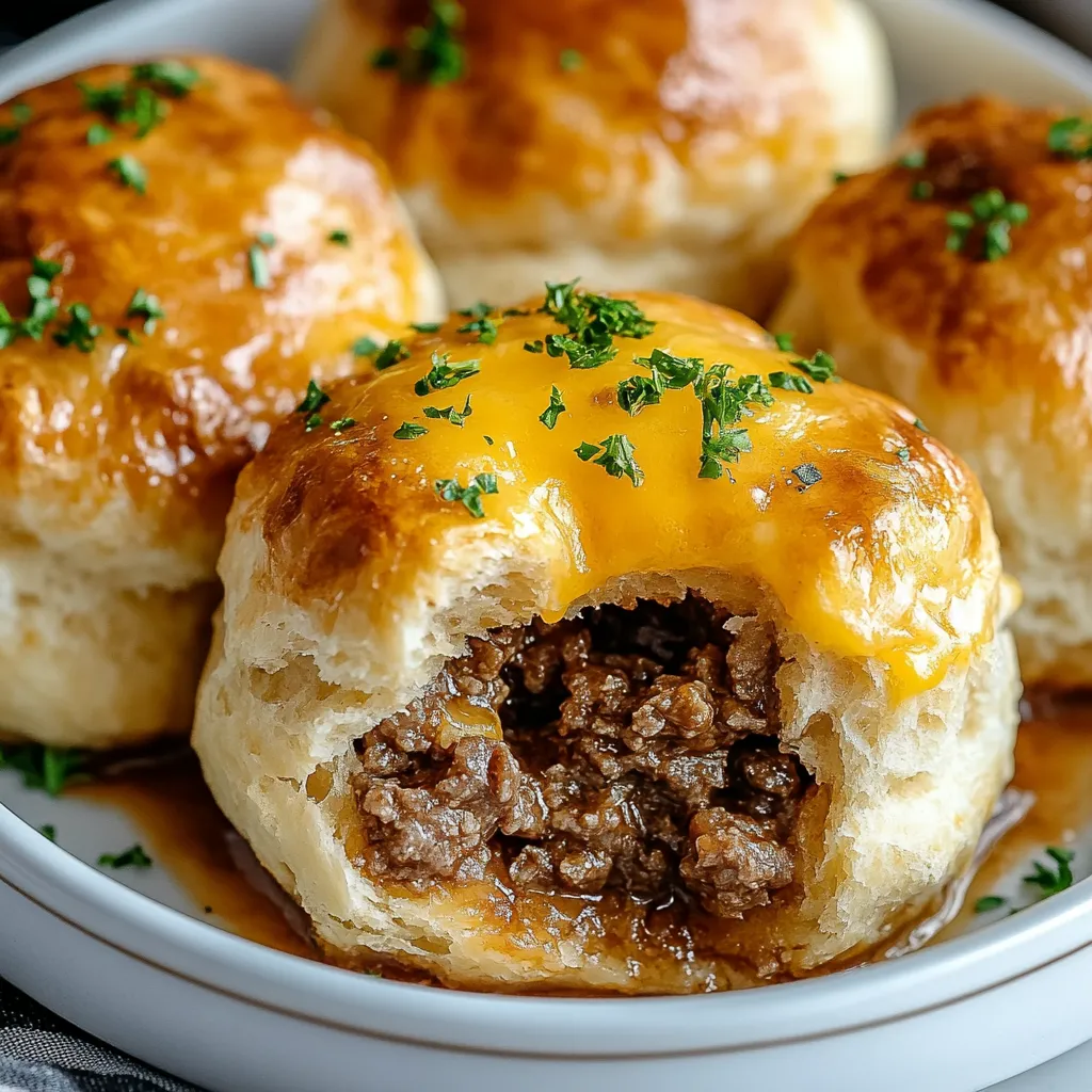 Cheesy Beef Biscuit Bombs
