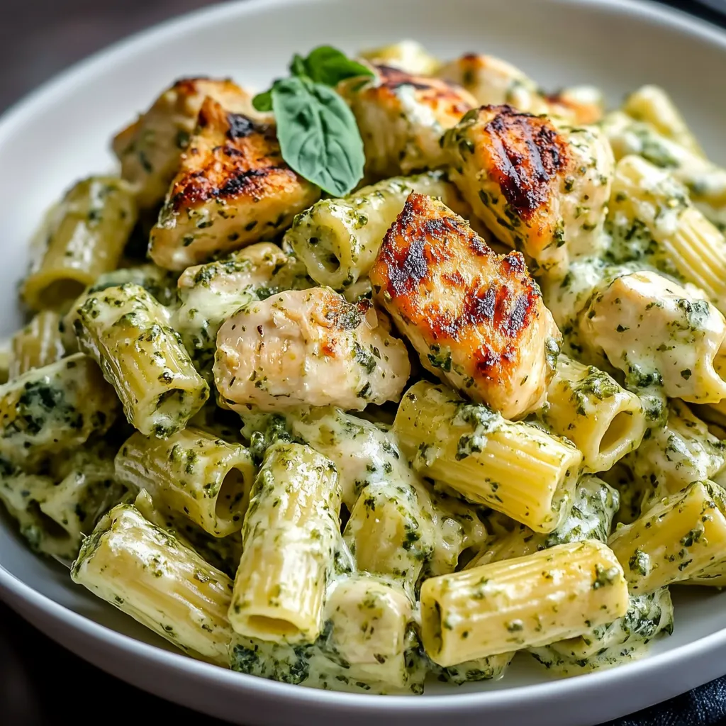 Creamy Pesto Chicken Pasta Bake