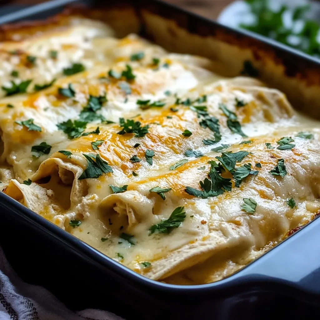 Creamy White Chicken Enchiladas