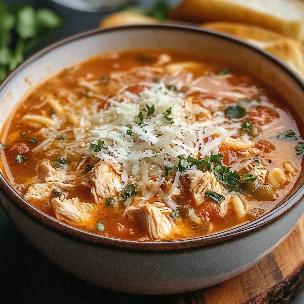 Crockpot Chicken Parmesan Soup