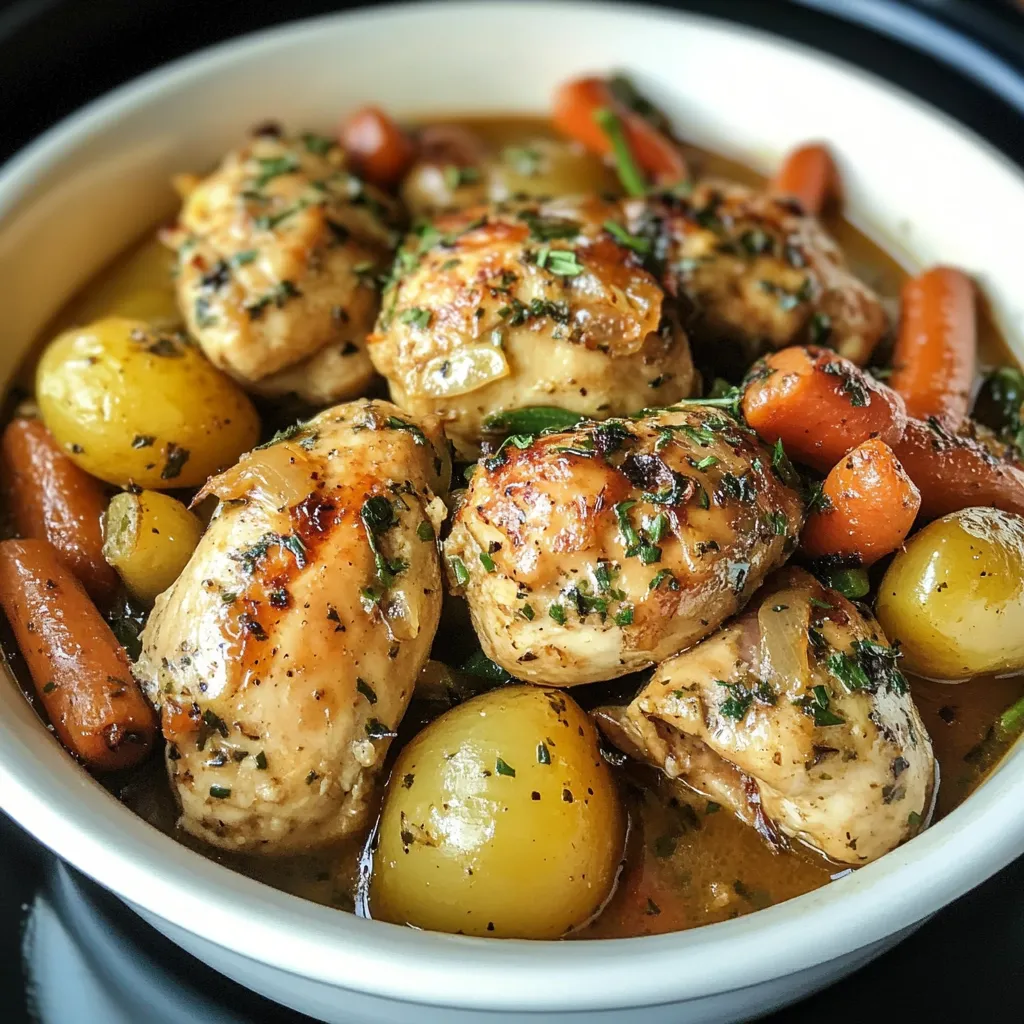 Crockpot Garlic Butter Chicken & Veggies