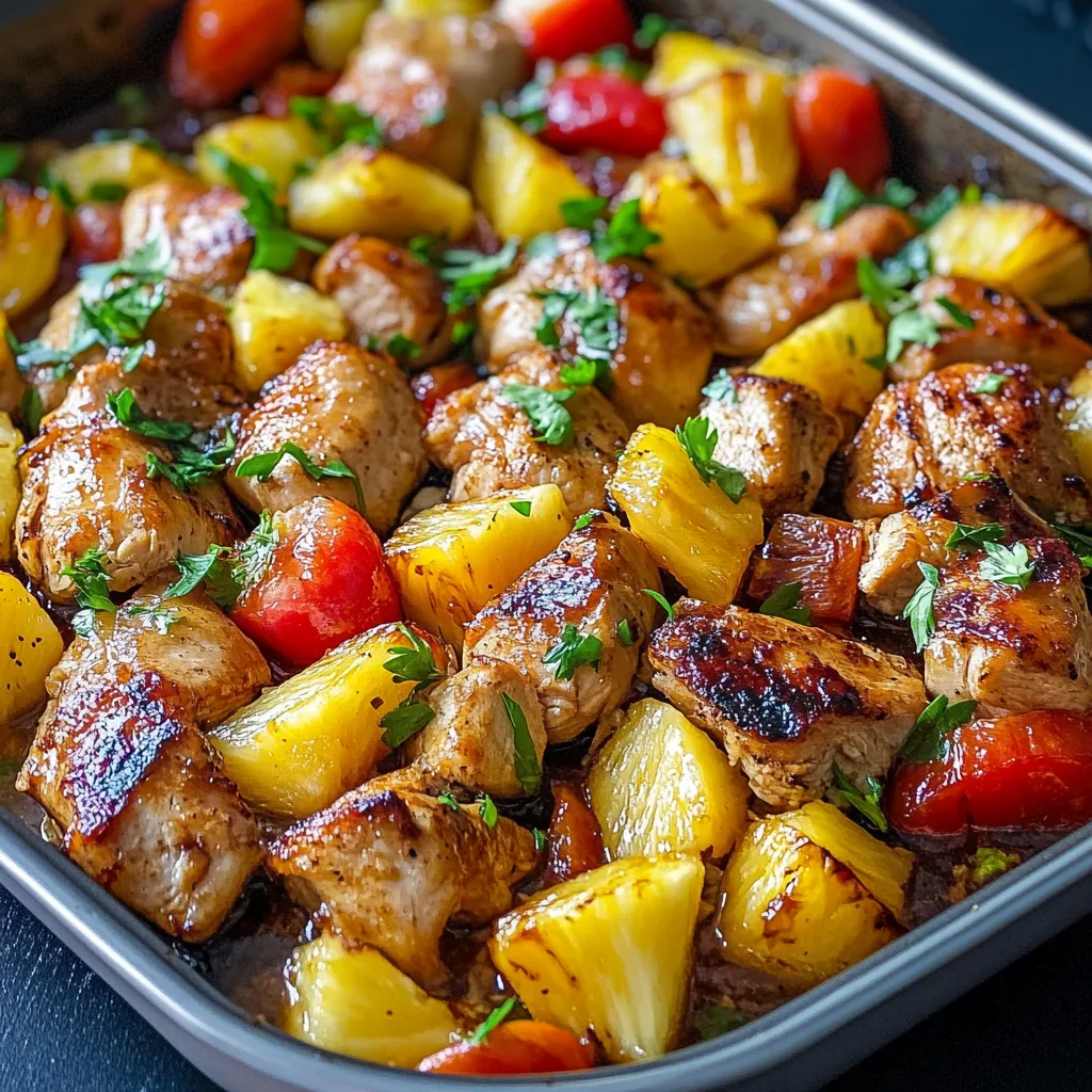 Sheet Pan Hawaiian Chicken with Pineapple