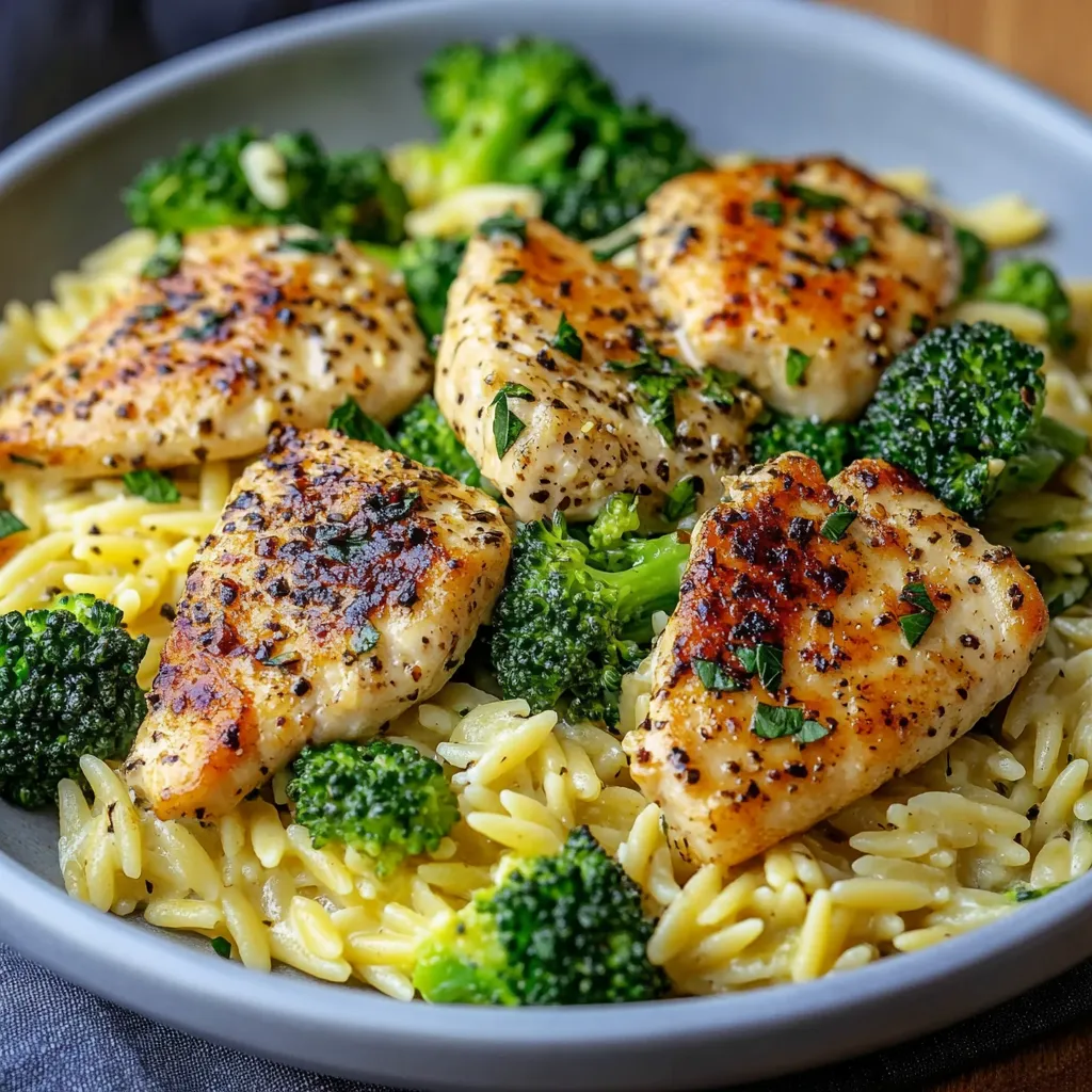 Lemon Pepper Chicken Broccoli Orzo