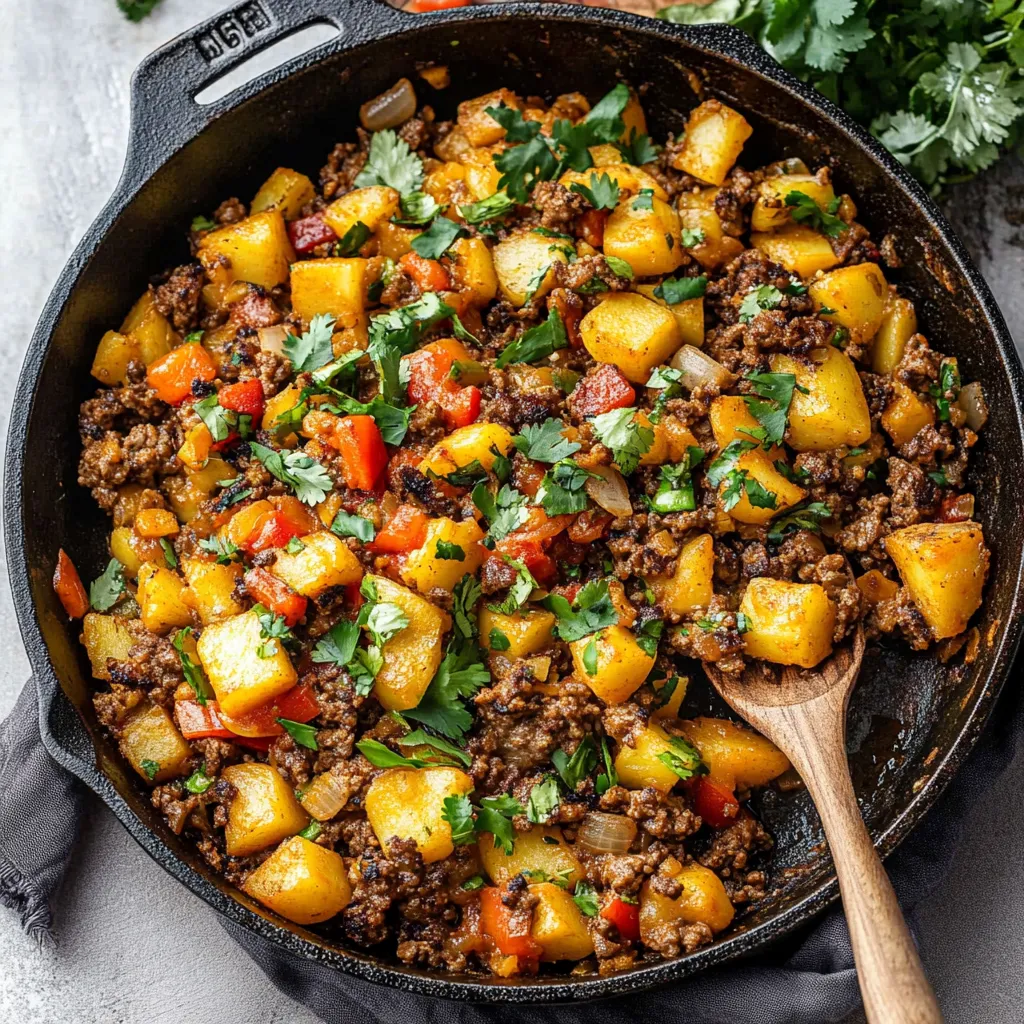 Mexican Ground Beef and Potato Skillet