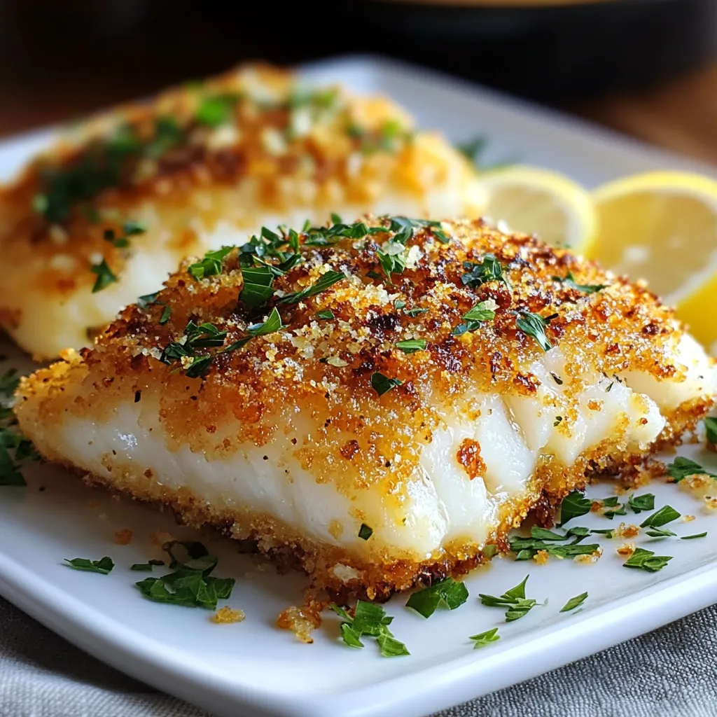 Crispy Air Fryer Parmesan Crusted Cod