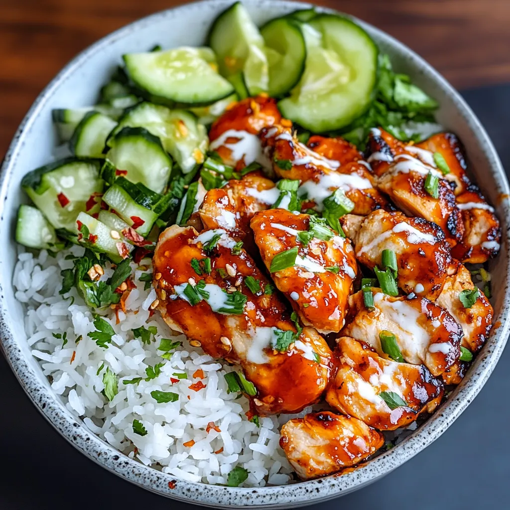 Sweet Chili Chicken Bowl with Coconut Lime Drizzle