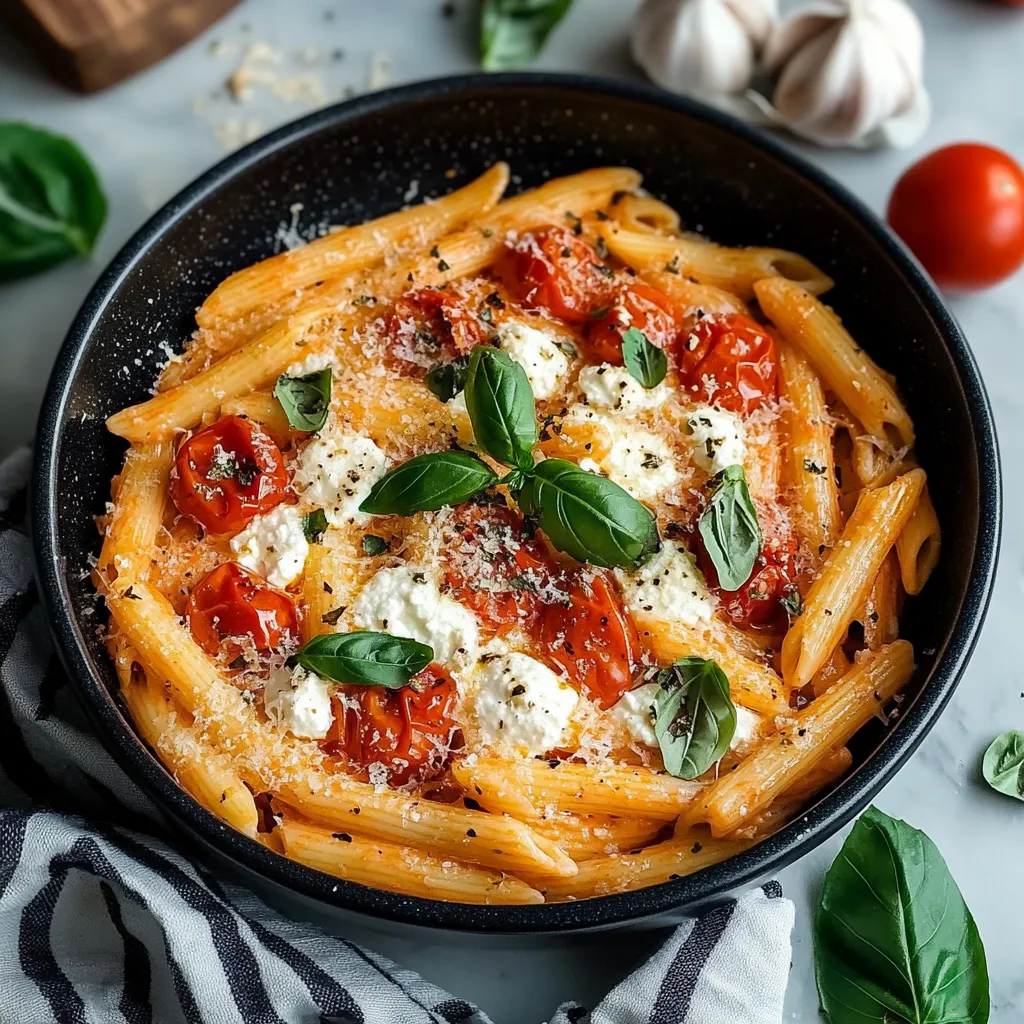 Roasted Tomato and Garlic Ricotta Pasta