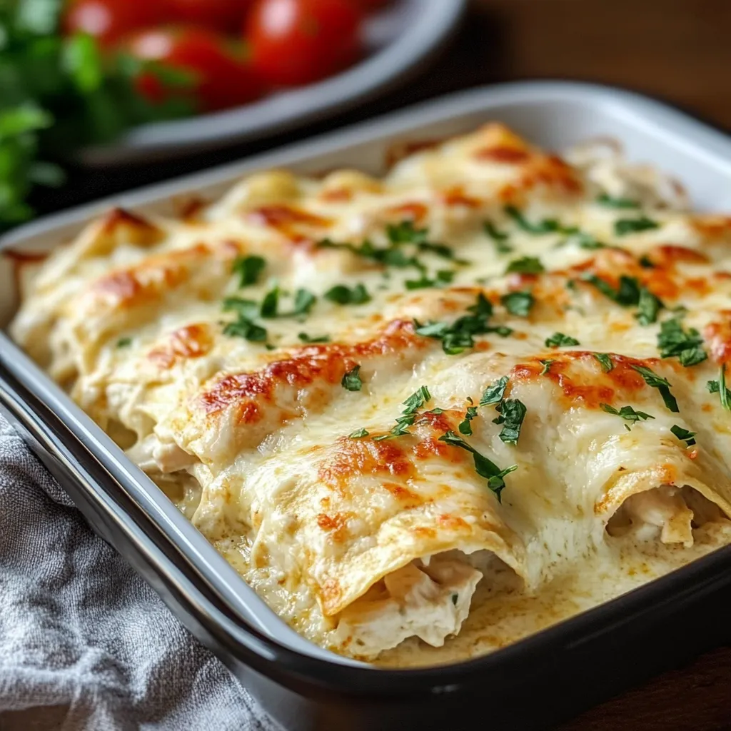 Creamy White Chicken Enchiladas