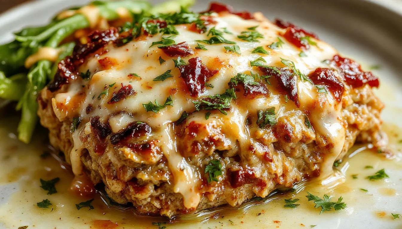 Cheesy Garlic Parm Chicken Meatloaf