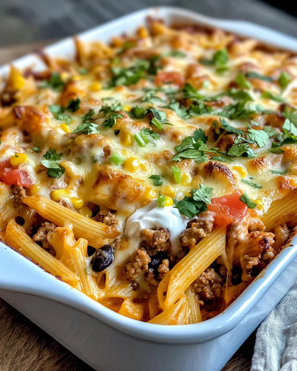 Cheesy Loaded Taco Pasta Bake