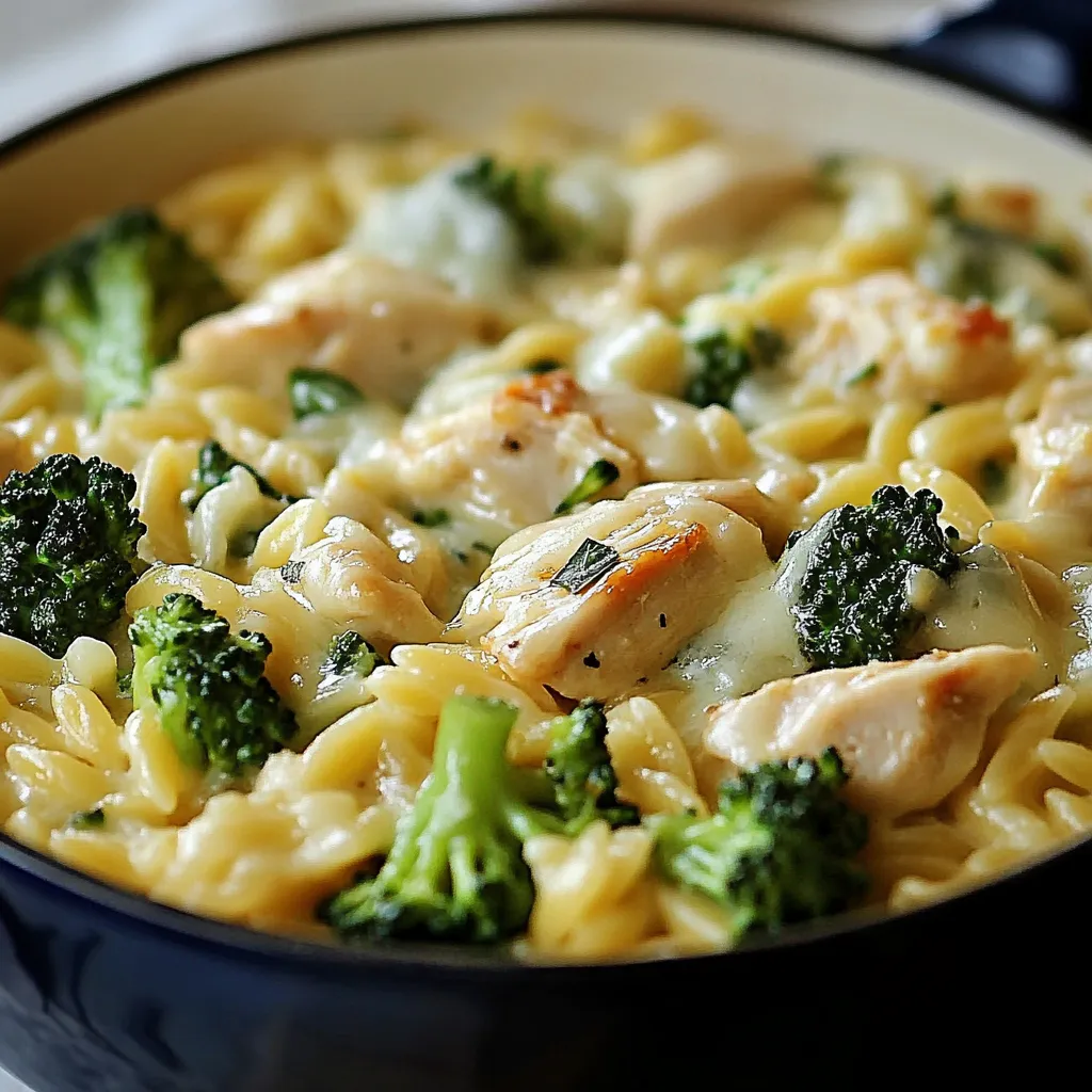 Creamy Cheesy Chicken Broccoli Orzo