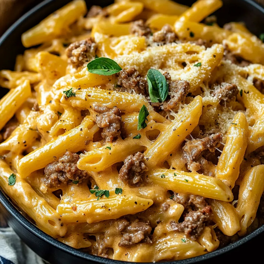Creamy High Protein Beef Pasta