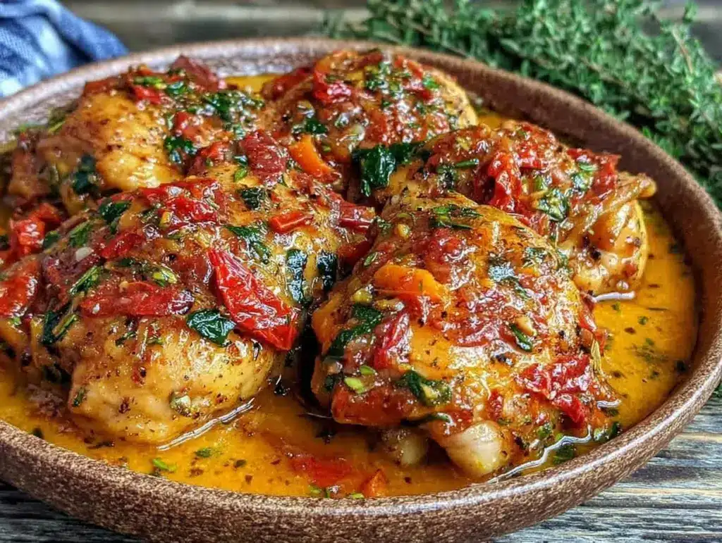 Creamy Slow Cooker Tuscan Chicken