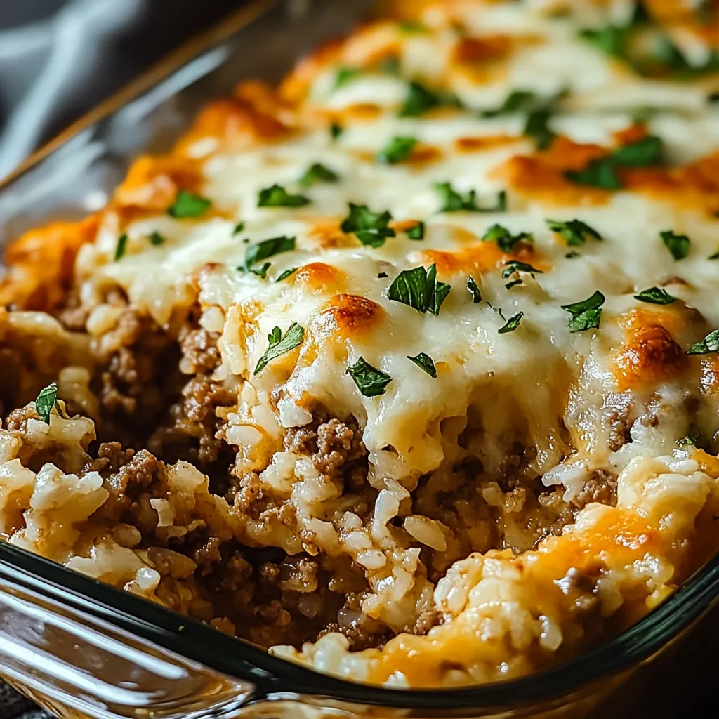 French Onion Ground Beef and Rice Casserole