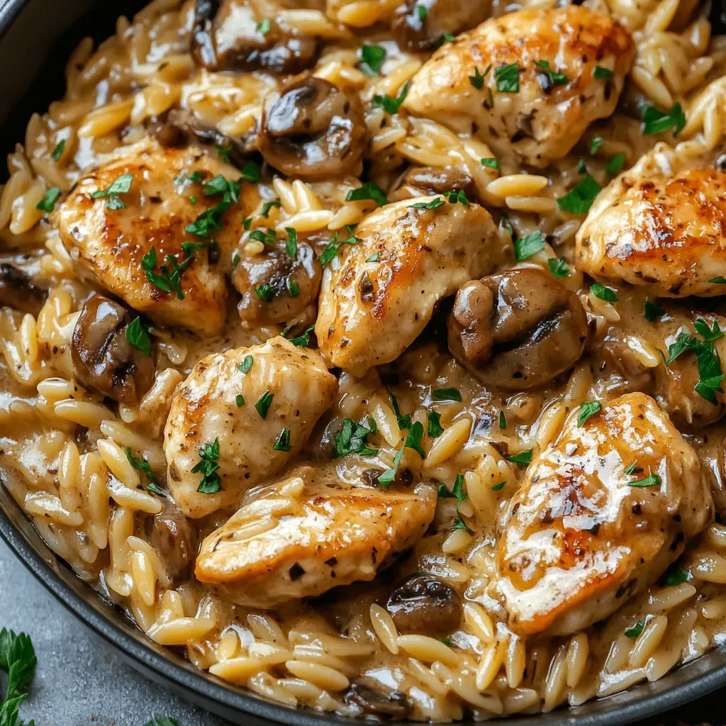 One-Pan Creamy Chicken Marsala Orzo