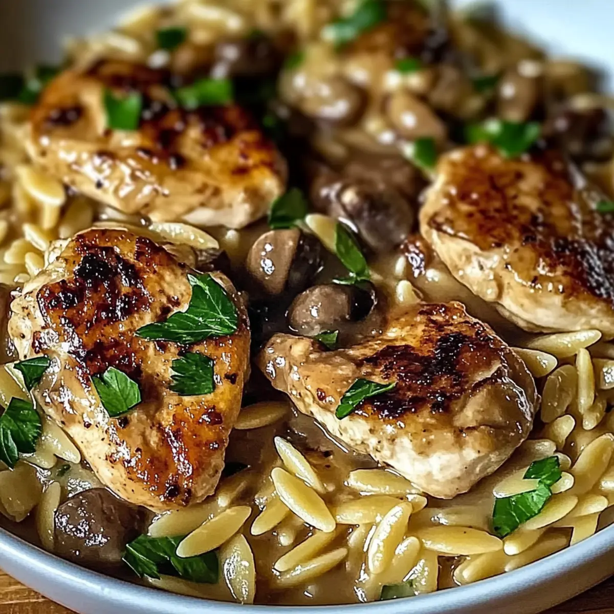One-Pot Marsala Chicken Orzo