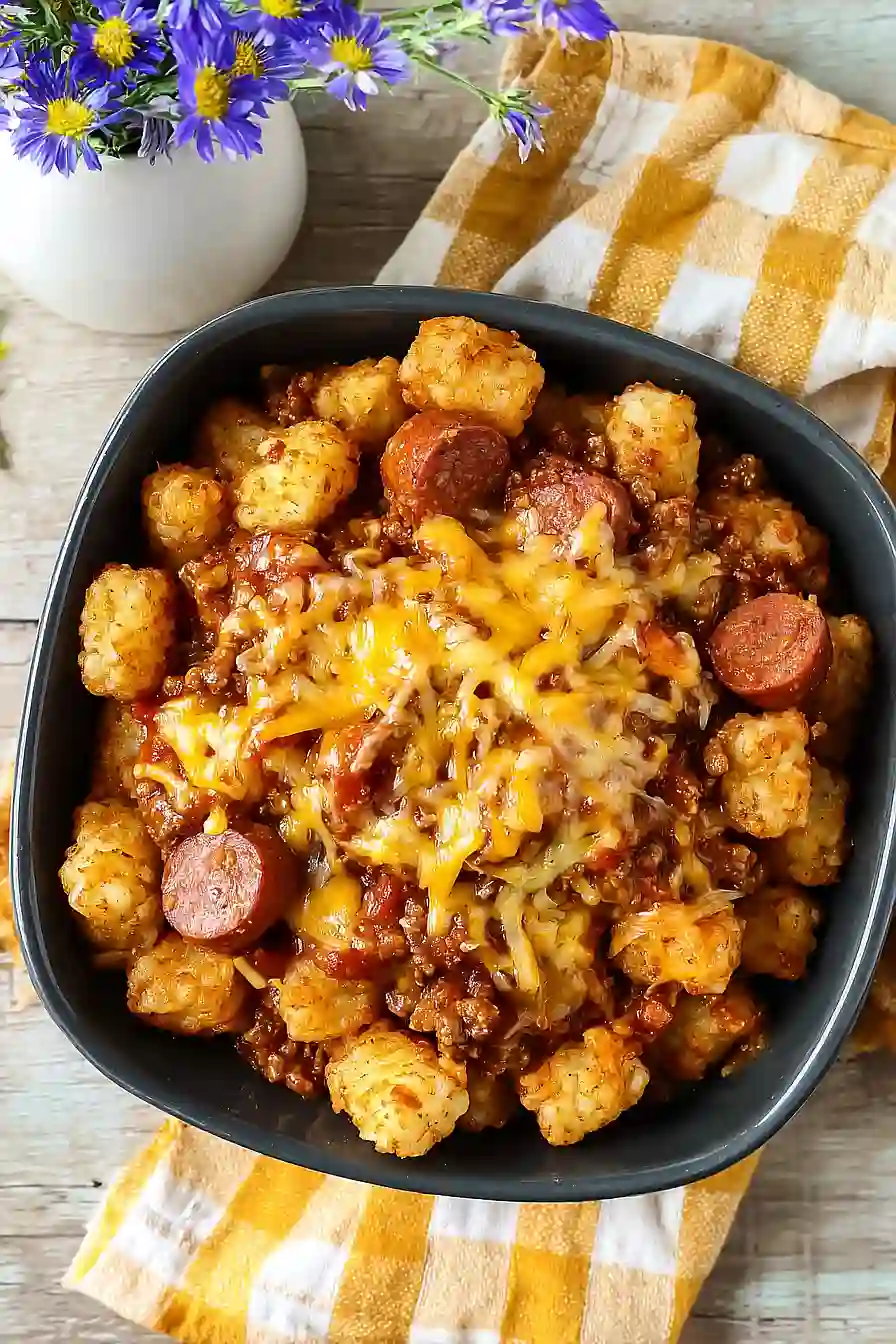 Slow Cooker Chili Dog Casserole