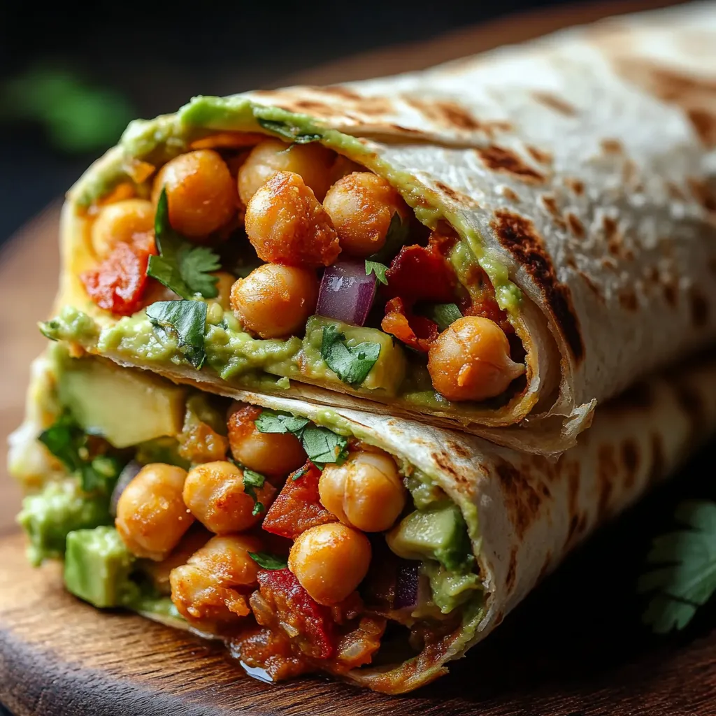 Spicy Chickpea and Avocado Wrap