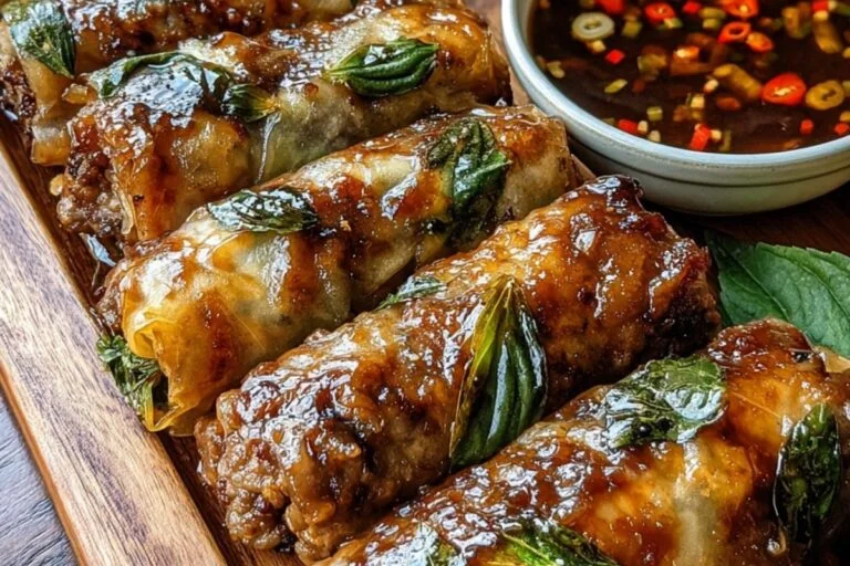 Thai Basil Beef Rolls