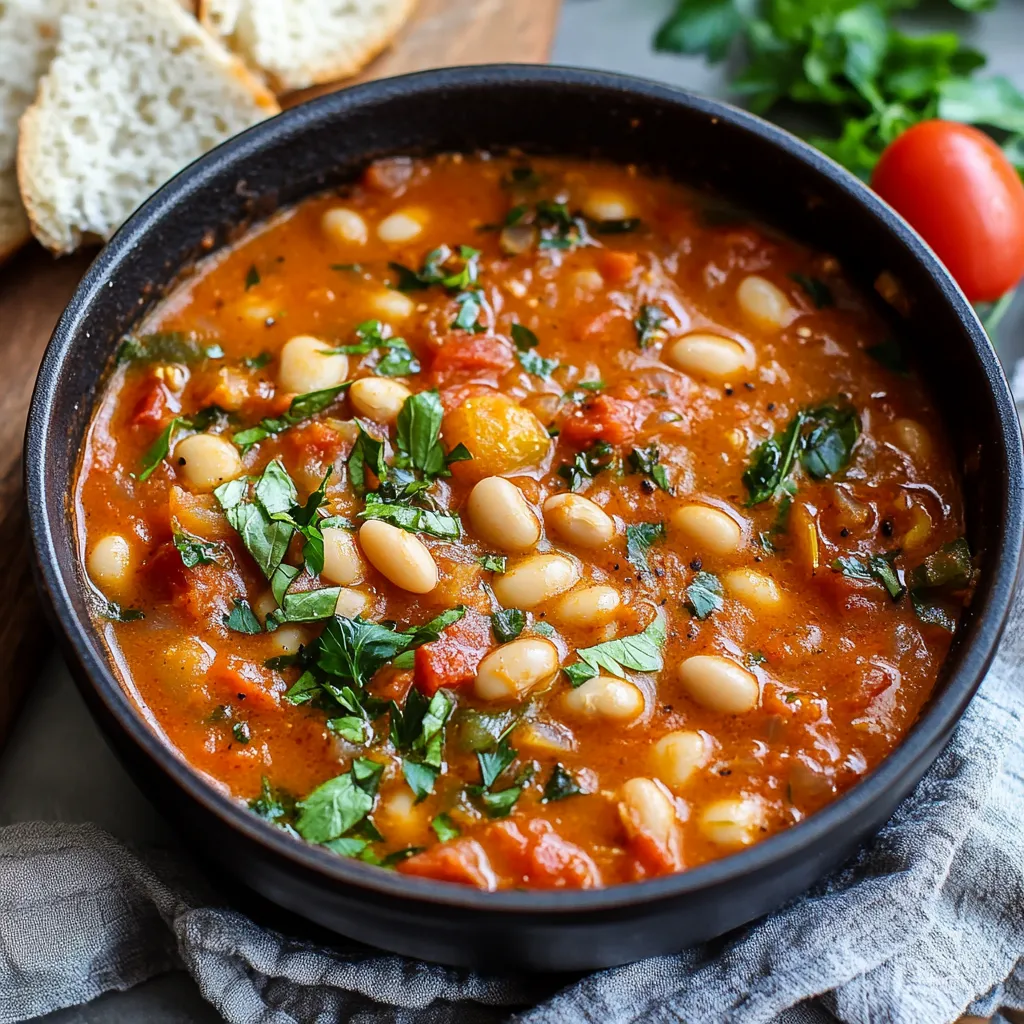 Creamy Vegan Tomato White Bean Stew
