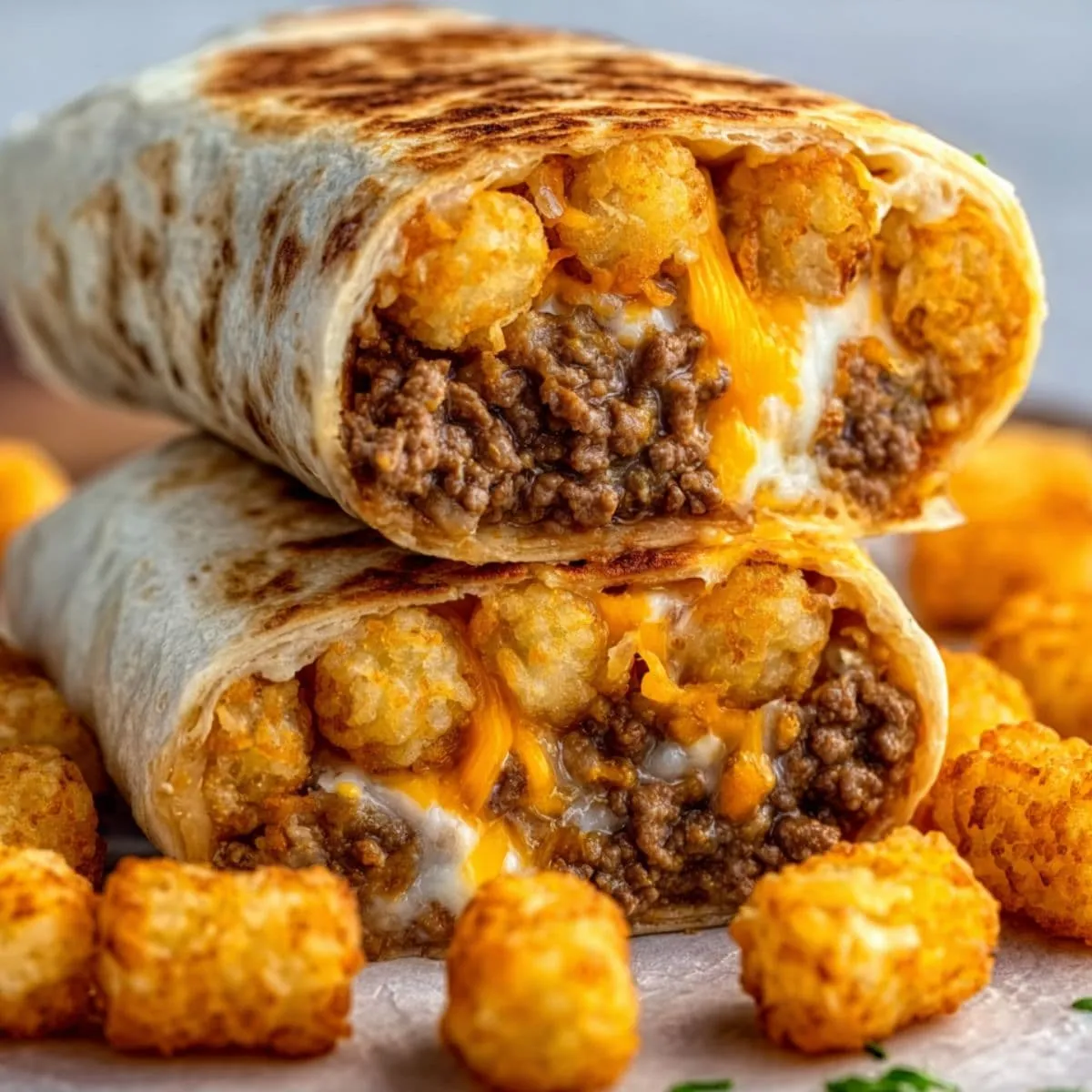 Copycat Cheesy Beef and Potato Burritos