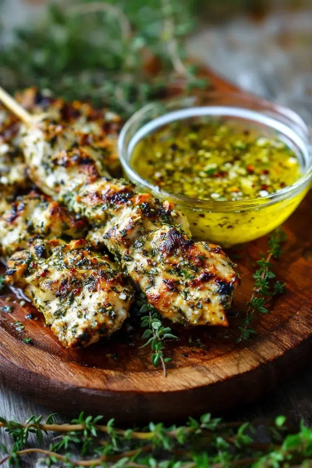Greek Chicken Souvlaki with Garlic & Lemon