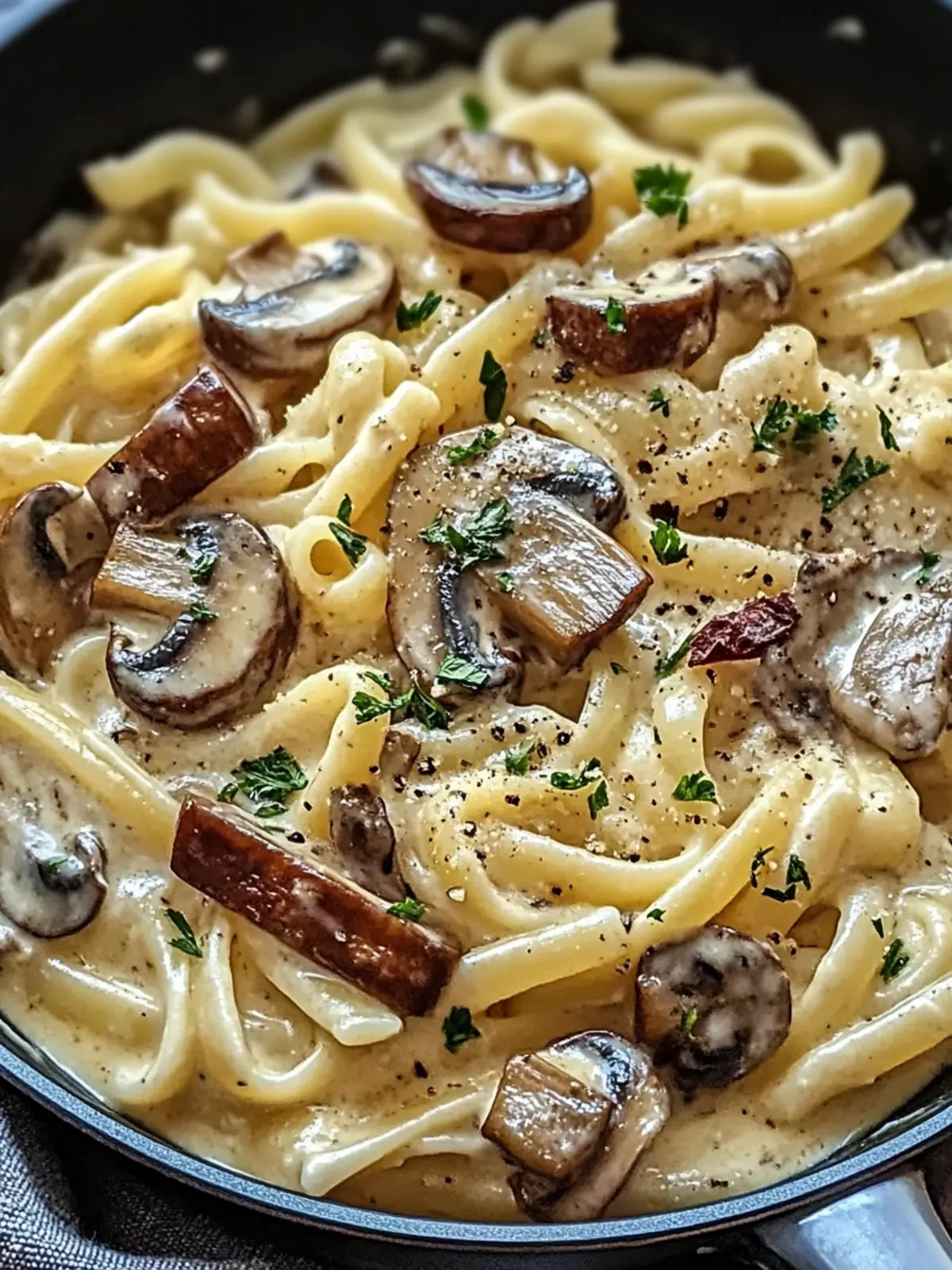 One-Pan Creamy Tuscan Mushroom Pasta