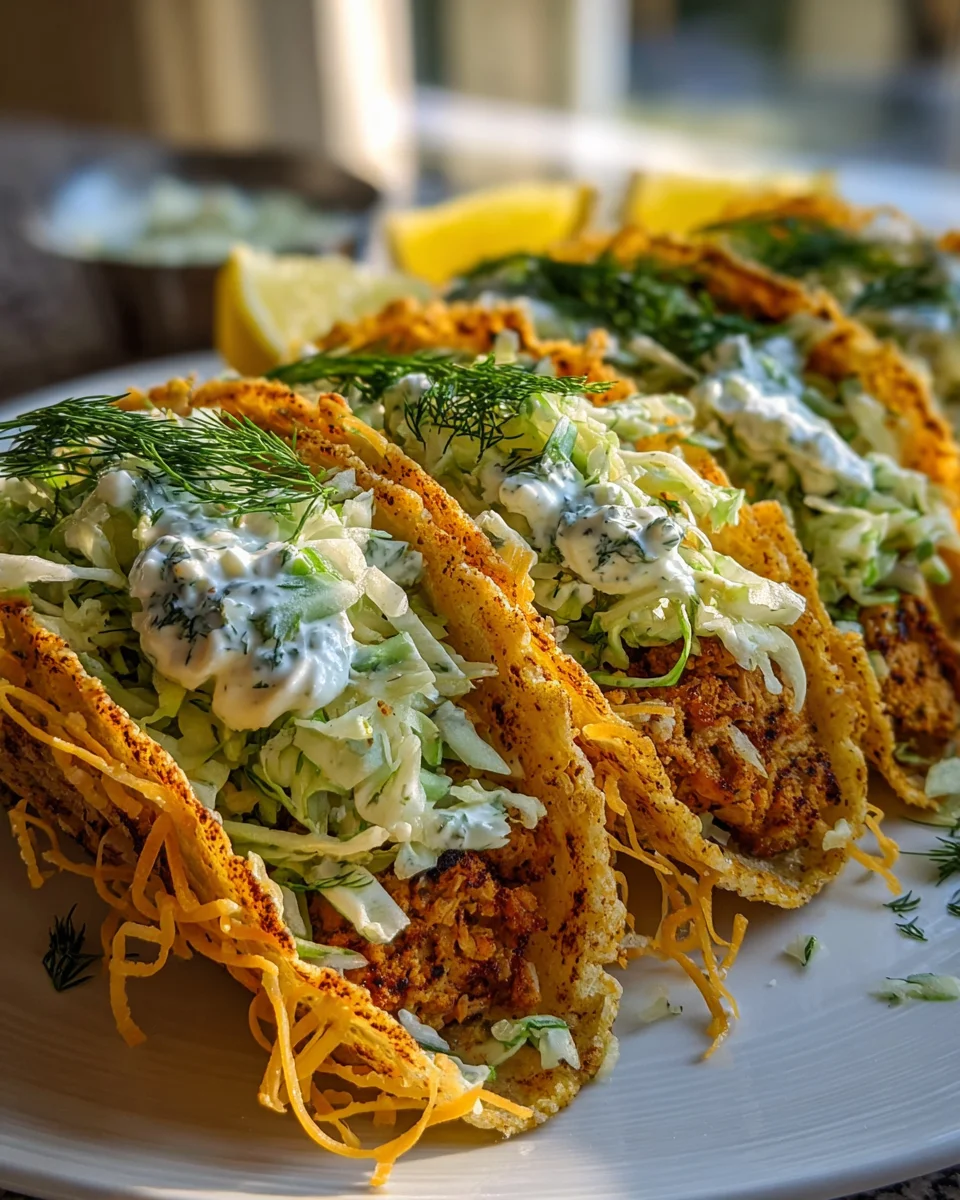 Dill Pickle Ranch Smash Chicken Tacos with Crispy Cheese Lace