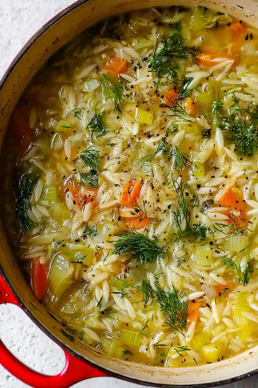 Easy Orzo, Leek, and Dill Soup