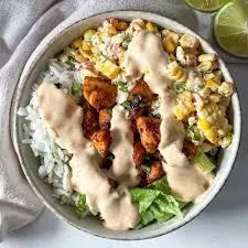Protein-Packed Street Corn Chicken Rice Bowl