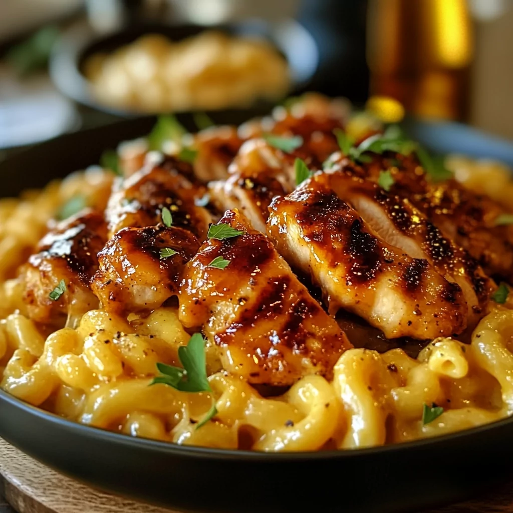 Sweet & Spicy Honey Pepper Chicken with Mac n Cheese