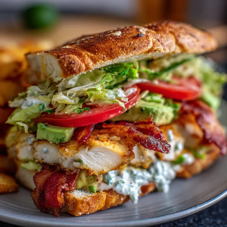 Loaded Chicken Club Sandwich with Avocado Ranch Spread