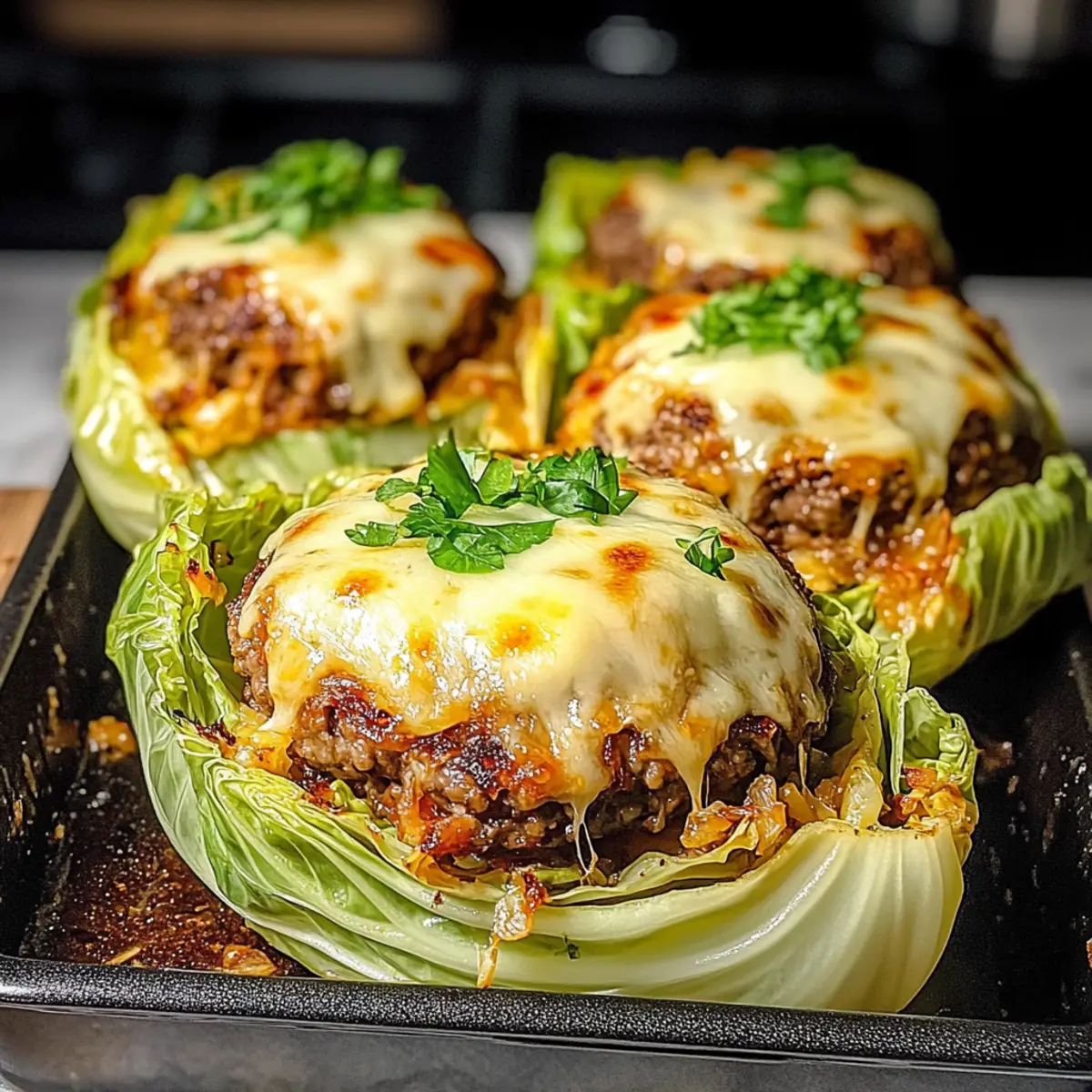 Oven-Baked Cheesy Cabbage Burgers