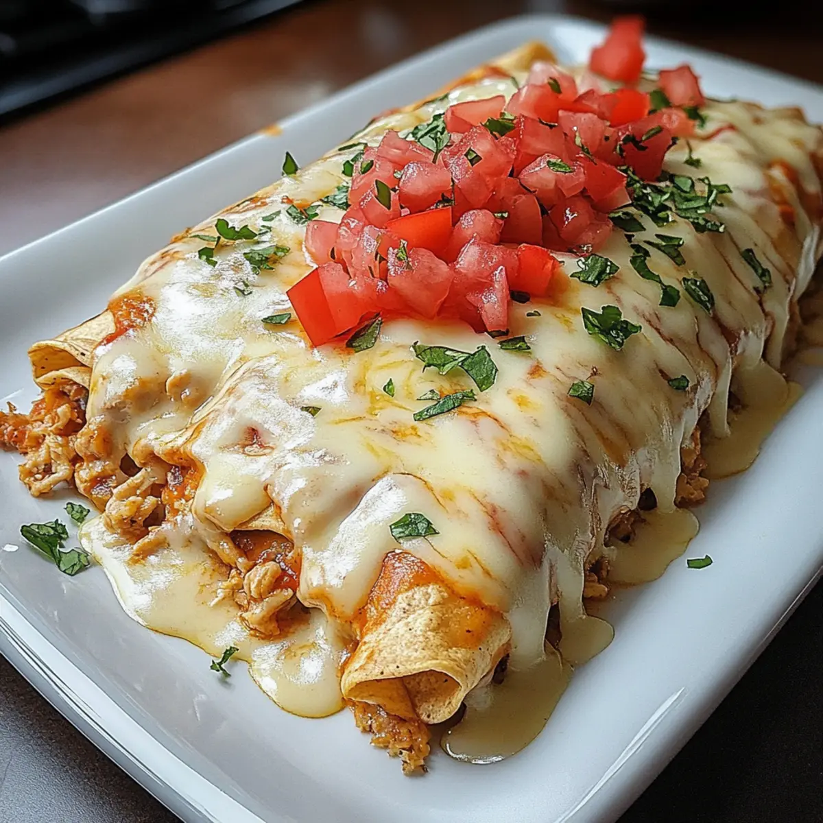 Creamy White Queso Chicken Enchiladas
