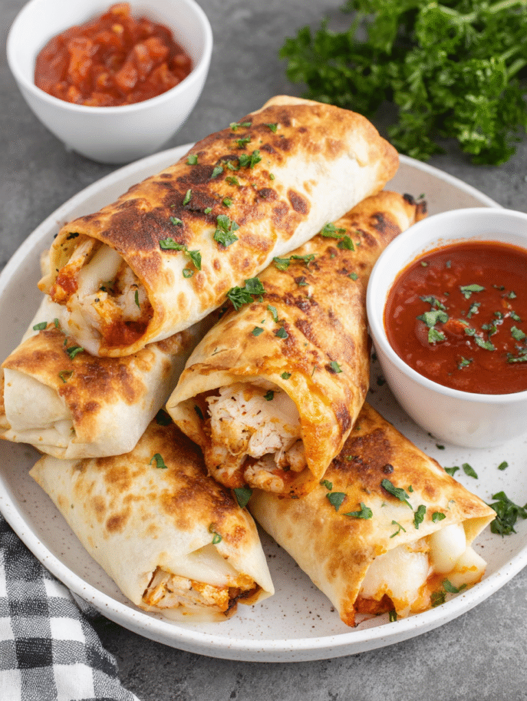 Air Fryer Chicken and Mozzarella Wraps