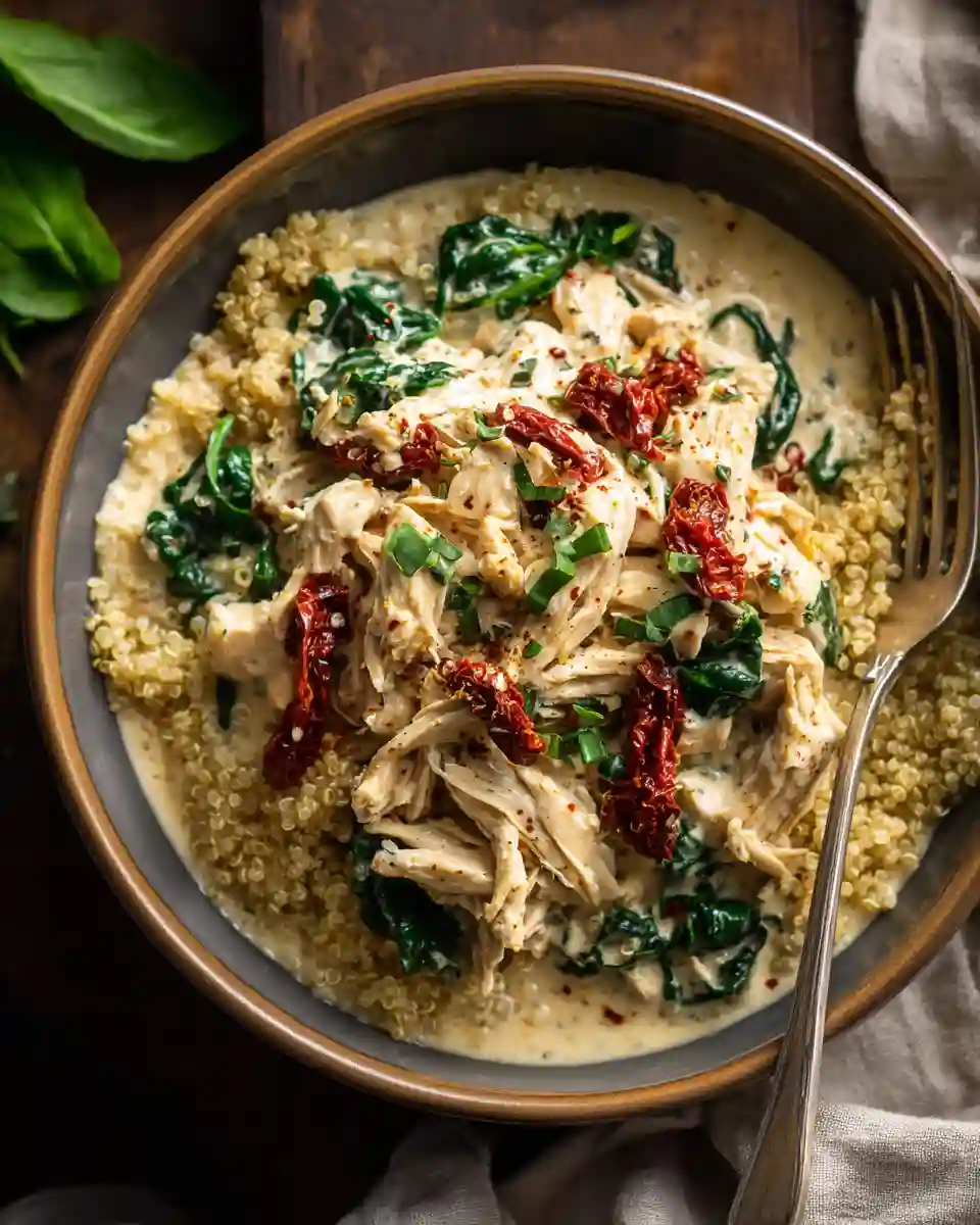 Healthy Crockpot Tuscan Chicken