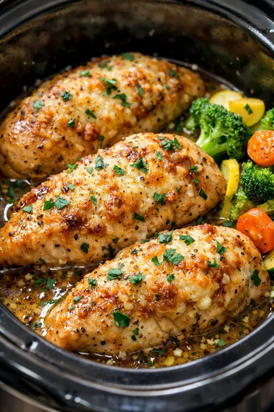 Zesty 3-Ingredient Italian Slow Cooker Chicken