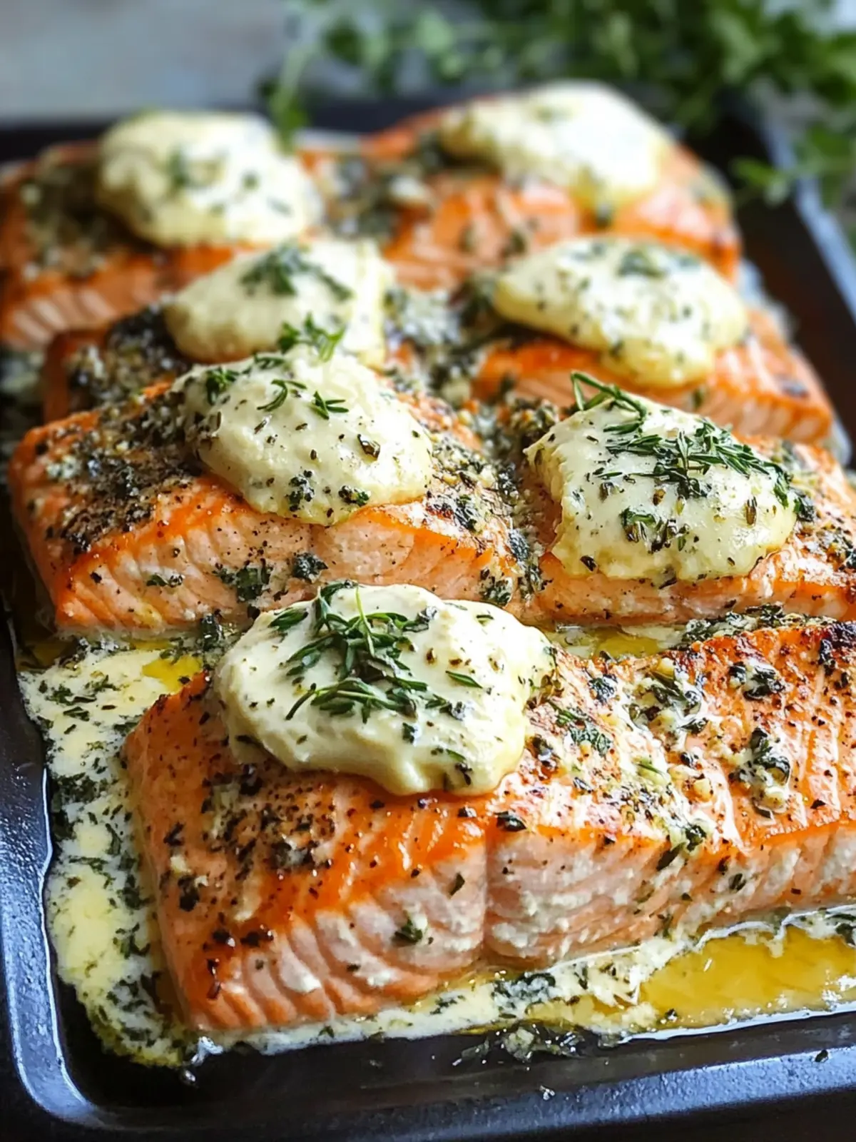 Creamy Herb-Crusted Baked Boursin Salmon