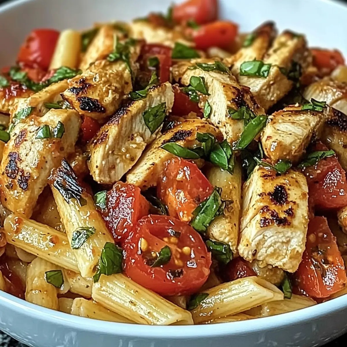 Fresh Balsamic Bruschetta Chicken Pasta