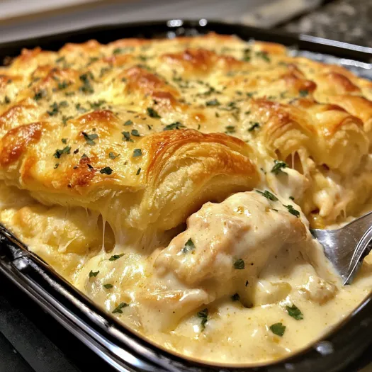 Golden Cheesy Chicken Crescent Bake