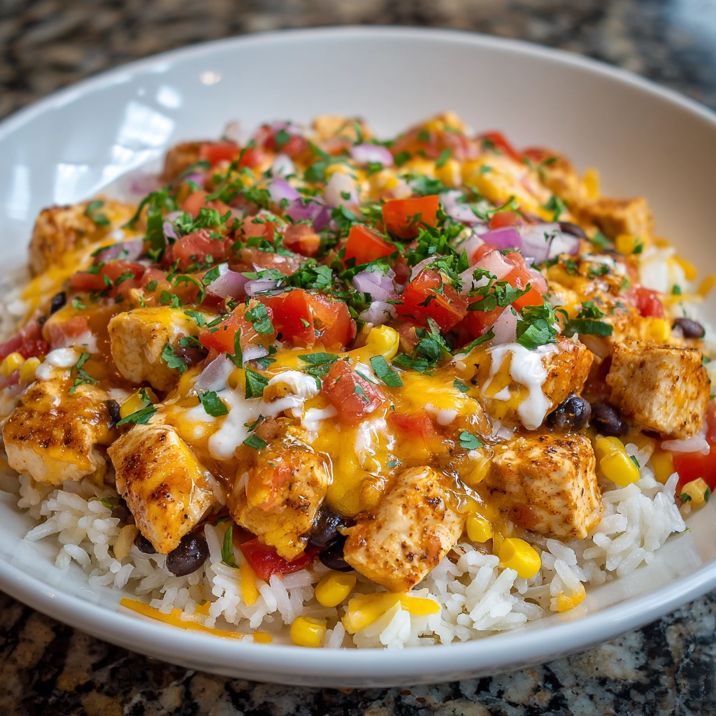 One Pot Cheesy Southwest Chicken and Rice