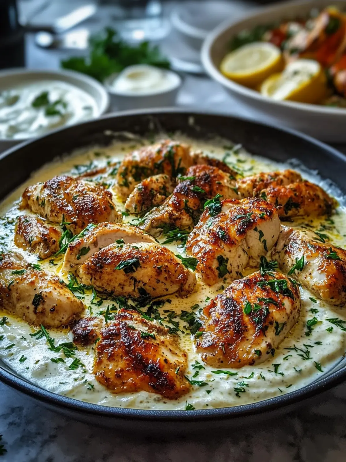 Spiced Turkish Chicken with Creamy Garlic Yogurt Sauce