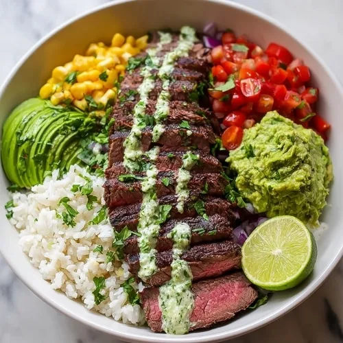 Zesty Cilantro Lime Steak & Rice Bowls