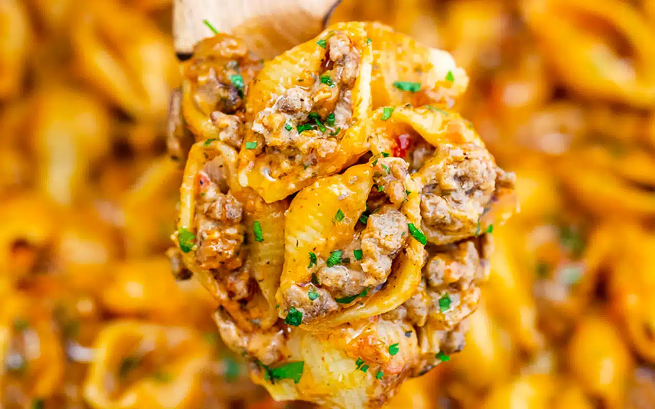 One-Pot Creamy Beef and Shells