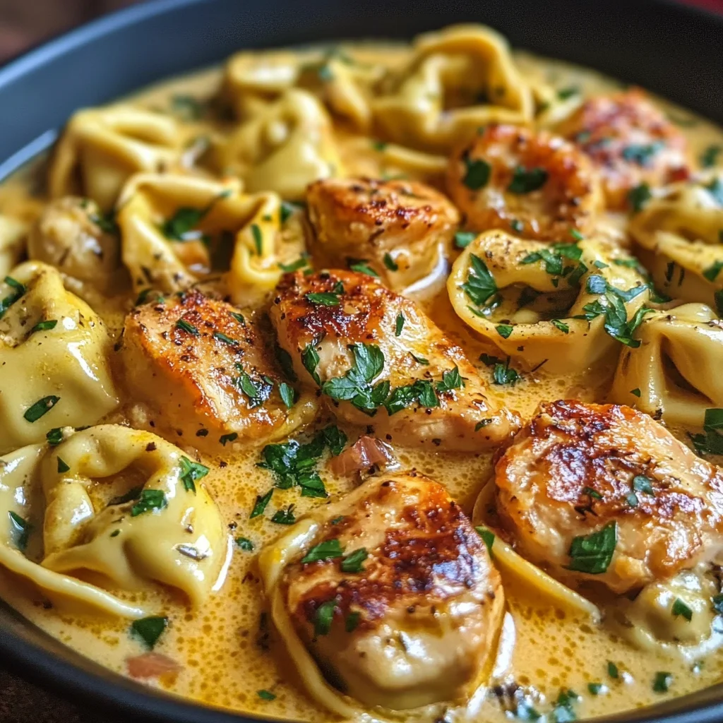 One-Pan Garlic Butter Chicken Tortellini