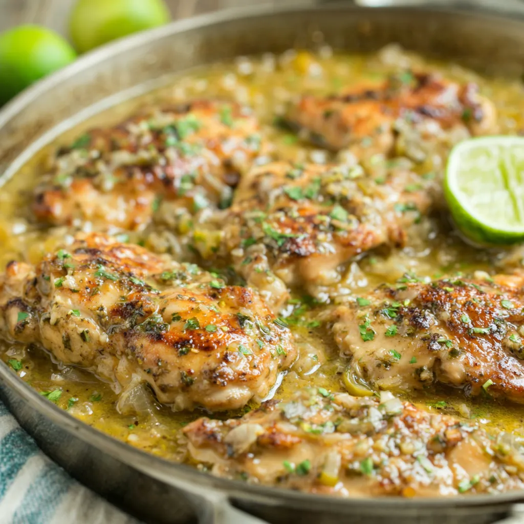 Creamy Keto Green Chili Chicken Stovetop Bake