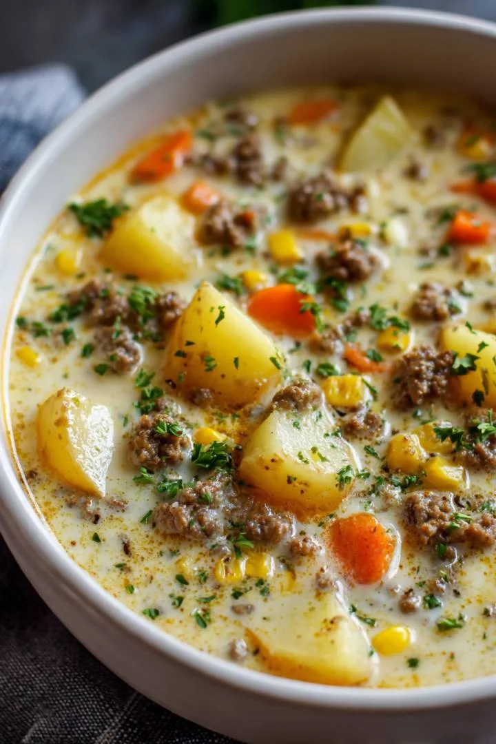 Creamy One-Pot Potato Hamburger Soup